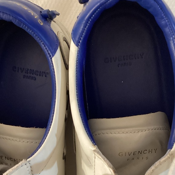Givenchy White/Blue Leather Urban Street Low Top Sneakers - Picture 10 of 12